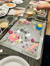 Load image into Gallery viewer, 03-08-26 Florals &amp; Glass Resin Tray Craft &amp; Sip