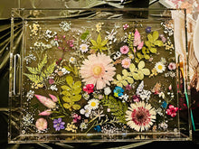 Load image into Gallery viewer, 03-08-26 Florals &amp; Glass Resin Tray Craft &amp; Sip
