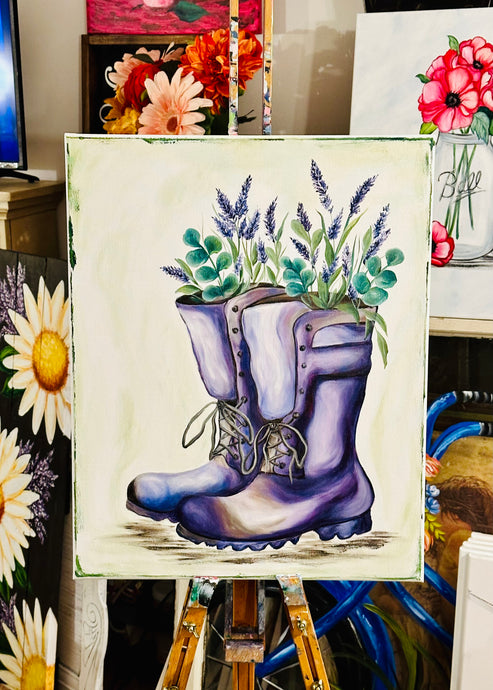 03-30-25 Lavender Boots Paint & Sip
