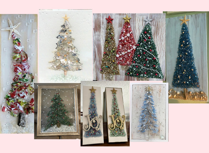 12-07-25 Crushed Glass Christmas Tree Craft & Sip #2