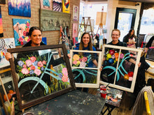 Load image into Gallery viewer, 06-14-26 Vintage Floral Bicycle Window Paint &amp; Sip