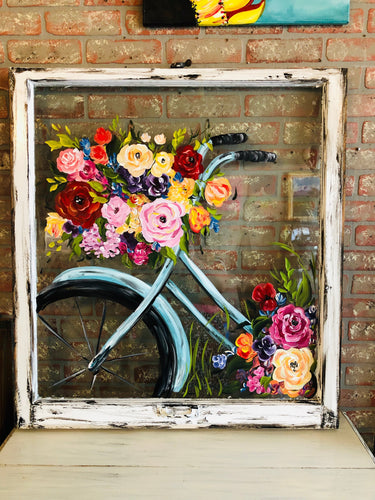 06-04-24 Peony Dream Bicycle Vintage Window Paint & Sip