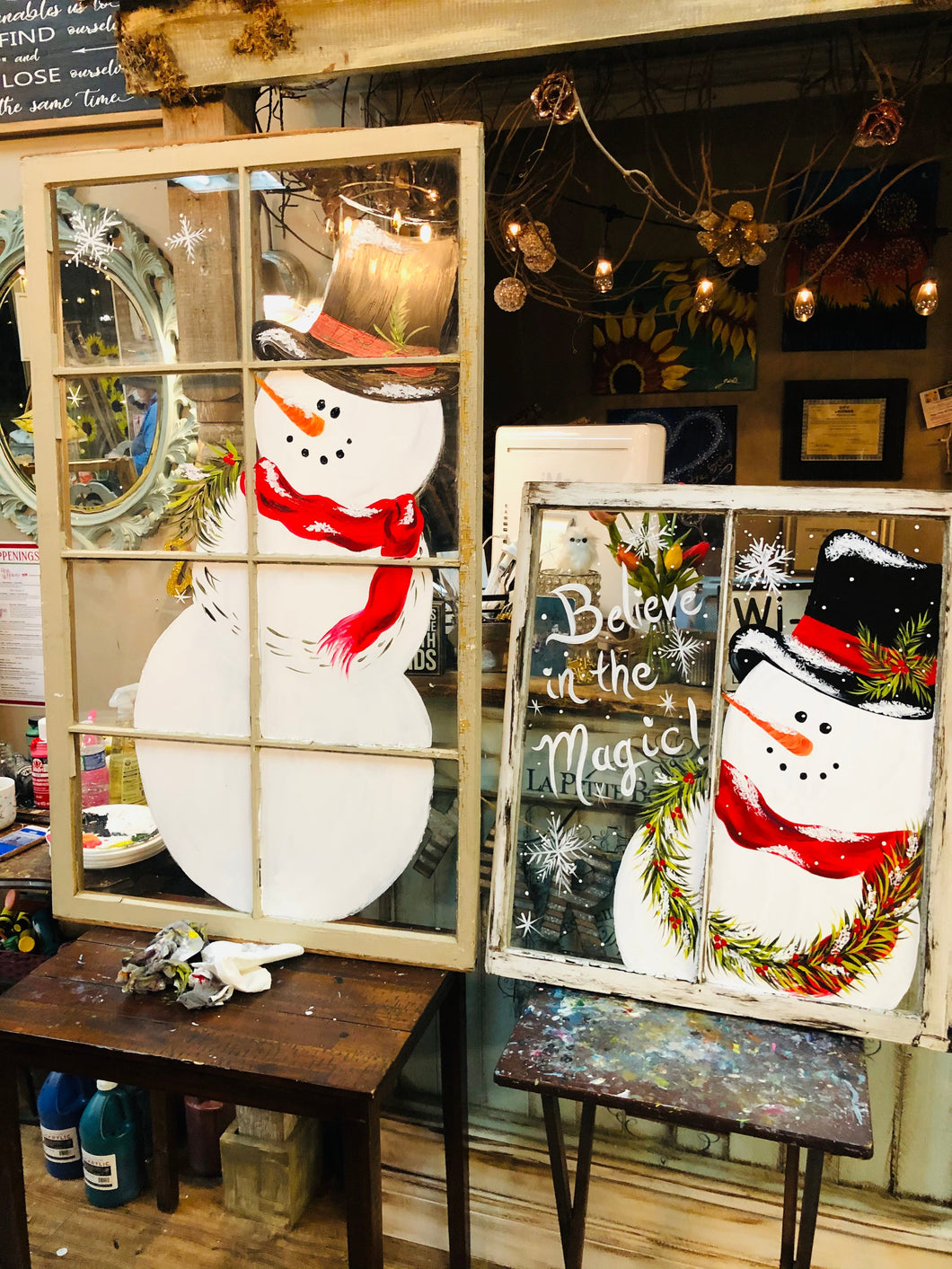 12-30-25 Winter Snowman Vintage Window Paint & Sip