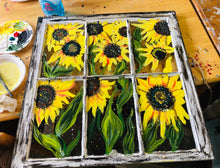 Load image into Gallery viewer, 08-16-26 Sunflower Wood Or Window Paint &amp; Sip at The Wine Cafe