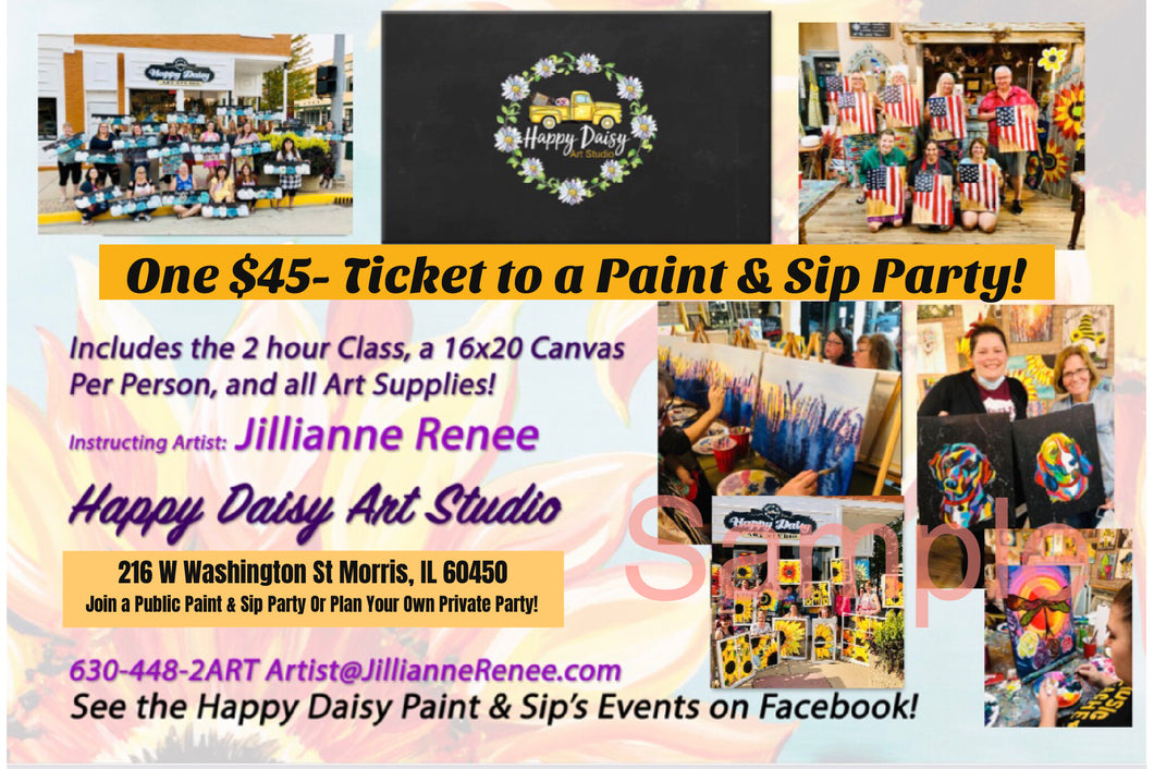 Adult Gift Certificate to a Paint & Sip Party