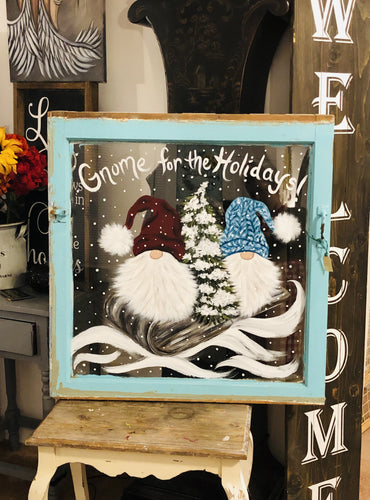 11-09-25 Gnome for the Holidays Vintage Window Paint & Sip