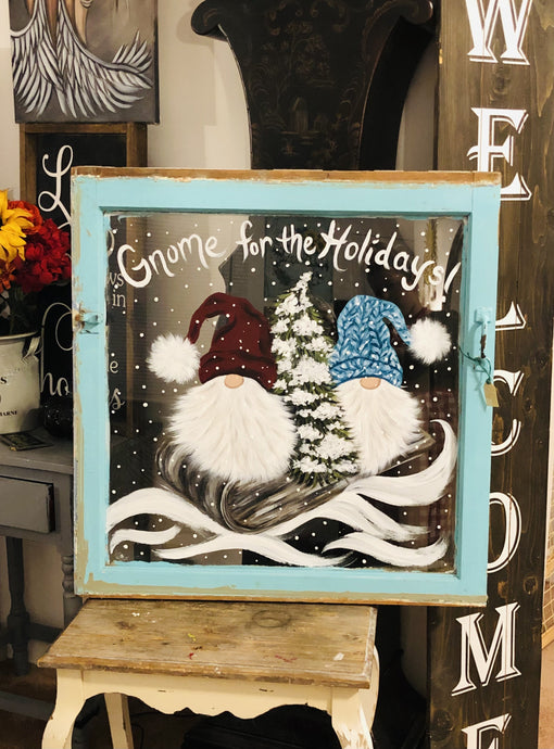 11-09-25 Gnome for the Holidays Vintage Window Paint & Sip