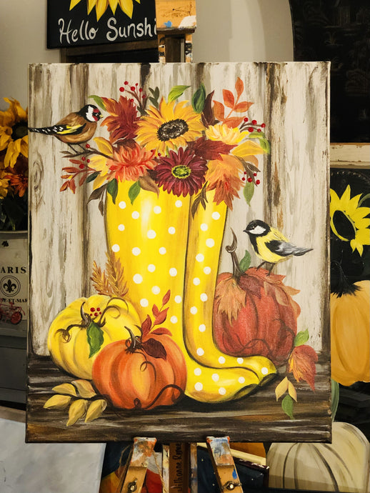 09-14-25 Harvest Boots Vintage Window Paint & Sip